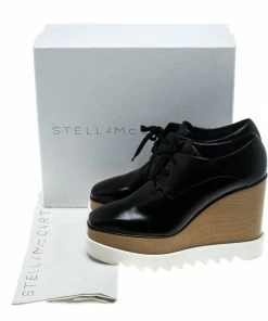 Deals 🔥 Stella McCartney Black Faux Leather Elyse Platform Derby Size 39.5 For 👩 Women 🛒 -Stella McCartney Shop luxury women stella mccartney new shoes p150659 0008