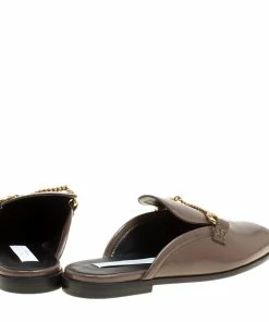Best Sale 😀 Stella McCartney Brown Faux Patent Leather Slip On Loafers Size 35.5 For 👩 Women ✨ -Stella McCartney Shop luxury women stella mccartney new shoes p152654 0005