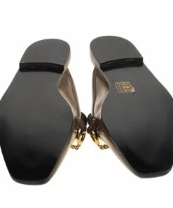 Best Sale 😀 Stella McCartney Brown Faux Patent Leather Slip On Loafers Size 35.5 For 👩 Women ✨ -Stella McCartney Shop luxury women stella mccartney new shoes p152654 0006