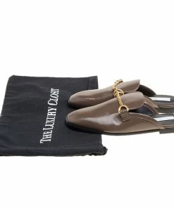 Best Sale 😀 Stella McCartney Brown Faux Patent Leather Slip On Loafers Size 35.5 For 👩 Women ✨ -Stella McCartney Shop luxury women stella mccartney new shoes p152654 0008