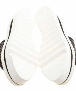 Promo 🌟 Stella McCartney Black Woven Faux Leather Wicker Platform Slides Size 38 For 👩 Women 🎉 -Stella McCartney Shop luxury women stella mccartney new shoes p155334 0006