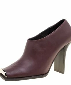 Best reviews of 🔔 Stella McCartney Burgundy Faux Leather Square Toe Ankle 🥾 Boots Size 37 For 👩 Women 👍
