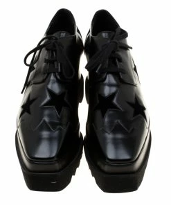 Deals 👍 Stella McCartney Black Faux Leather Elyse Star Platform Derby Size 39.5 For 👩 Women 🔥 -Stella McCartney Shop luxury women stella mccartney new shoes p183865 005