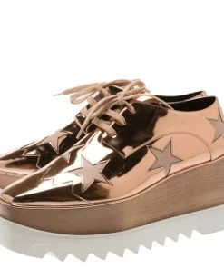 Best deal 😀 Stella McCartney Metallic Bronze Faux Leather Indium Elyse Star Platform Derby Size 41 For 👩 Women 🔥 -Stella McCartney Shop luxury women stella mccartney new shoes p183867 003