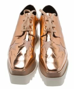 Best deal 😀 Stella McCartney Metallic Bronze Faux Leather Indium Elyse Star Platform Derby Size 41 For 👩 Women 🔥 -Stella McCartney Shop luxury women stella mccartney new shoes p183867 007