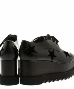 Best Sale 🎉 Stella McCartney Black Faux Leather Elyse Star Platform Derby Size 40 For 👩 Women 🎁 -Stella McCartney Shop luxury women stella mccartney new shoes p183911 002