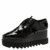 Best Sale 🎉 Stella McCartney Black Faux Leather Elyse Star Platform Derby Size 40 For 👩 Women 🎁