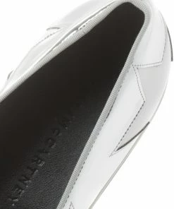 Outlet 😀 Stella McCartney Metallic Silver Faux Leather Binx Star Platform Slip On 👟 Sneakers Size 40 For 👩 Women ⌛ -Stella McCartney Shop luxury women stella mccartney new shoes p183928 008