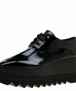 Best reviews of ✔️ Stella McCartney Black Faux Patent Leather Elyse Platform Derby Size 41 For 👩 Women 🤩