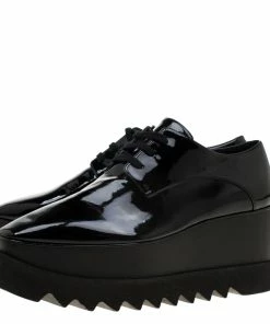 Best reviews of ✔️ Stella McCartney Black Faux Patent Leather Elyse Platform Derby Size 41 For 👩 Women 🤩 -Stella McCartney Shop luxury women stella mccartney new shoes p184115 008