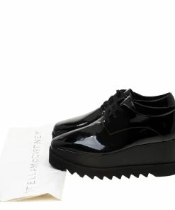 Best reviews of ✔️ Stella McCartney Black Faux Patent Leather Elyse Platform Derby Size 41 For 👩 Women 🤩 -Stella McCartney Shop luxury women stella mccartney new shoes p184115 009