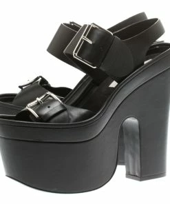 Buy 👏 Stella McCartney Black Faux Leather Buckle Block Heel Platform 🩴 Sandals Size 37.5 For 👩 Women 🔔 13 Buy 👏 Stella McCartney Black Faux Leather Buckle Block Heel Platform 🩴 Sandals Size 37.5 For 👩 Women 🔔 -Stella McCartney Shop luxury women stella mccartney new shoes p185583 007
