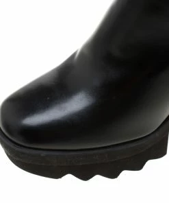 Discount 🔔 Stella McCartney Black Faux Leather Platform Ankle 🥾 Boots Size 40 For 👩 Women ⌛ -Stella McCartney Shop luxury women stella mccartney new shoes p206491 002