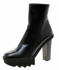 Discount ๐ Stella McCartney Black Faux Leather Platform Ankle ๐ฅพ Boots Size 40 For ๐ฉ Women โ