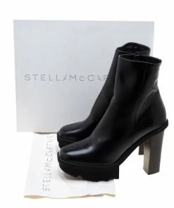 Discount 🔔 Stella McCartney Black Faux Leather Platform Ankle 🥾 Boots Size 40 For 👩 Women ⌛ -Stella McCartney Shop luxury women stella mccartney new shoes p206491 008