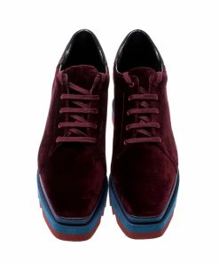 Wholesale 🎉 Stella McCartney Burgundy Velvet Elyse 👟 Sneakers Size 41 For 👩 Women ⭐ -Stella McCartney Shop luxury women stella mccartney new shoes p206927 008