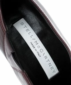 Flash Sale ⭐ Stella McCartney Burgundy Faux Leather Square Toe Ankle 🥾 Boots Size 38 For 👩 Women 🔔 -Stella McCartney Shop luxury women stella mccartney new shoes p210323 002