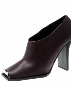 Flash Sale โญ Stella McCartney Burgundy Faux Leather Square Toe Ankle ๐ฅพ Boots Size 38 For ๐ฉ Women ๐