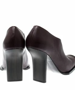 Flash Sale ⭐ Stella McCartney Burgundy Faux Leather Square Toe Ankle 🥾 Boots Size 38 For 👩 Women 🔔 -Stella McCartney Shop luxury women stella mccartney new shoes p210323 005