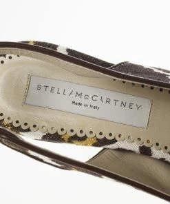 Hot Sale 👏 Stella McCartney Leopard Print Canvas Slingback Nathalie Wedges Size 38 For 👩 Women 🛒 -Stella McCartney Shop luxury women stella mccartney new shoes p21305 010