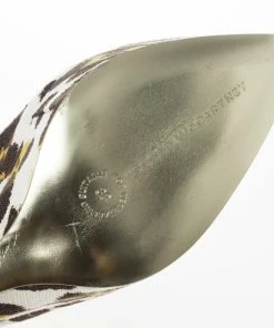 Hot Sale 👏 Stella McCartney Leopard Print Canvas Slingback Nathalie Wedges Size 38 For 👩 Women 🛒 -Stella McCartney Shop luxury women stella mccartney new shoes p21305 011