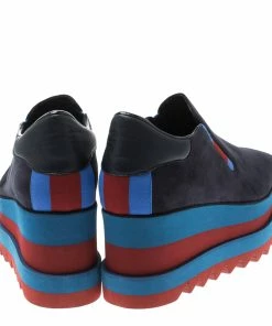 Top 10 😉 Stella McCartney Blue Faux Suede Elyse Slip On Platform 👟 Sneakers Size 38 For 👩 Women ✨ -Stella McCartney Shop luxury women stella mccartney new shoes p216858 003