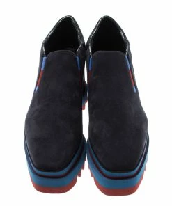 Top 10 😉 Stella McCartney Blue Faux Suede Elyse Slip On Platform 👟 Sneakers Size 38 For 👩 Women ✨ -Stella McCartney Shop luxury women stella mccartney new shoes p216858 004