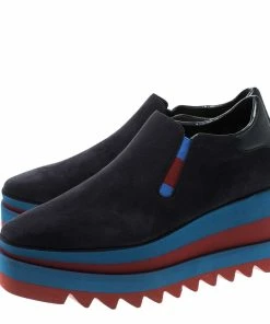 Top 10 😉 Stella McCartney Blue Faux Suede Elyse Slip On Platform 👟 Sneakers Size 38 For 👩 Women ✨ -Stella McCartney Shop luxury women stella mccartney new shoes p216858 008