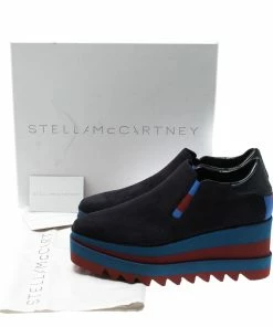 Top 10 😉 Stella McCartney Blue Faux Suede Elyse Slip On Platform 👟 Sneakers Size 38 For 👩 Women ✨ -Stella McCartney Shop luxury women stella mccartney new shoes p216858 009