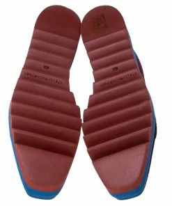 Discount 😀 Stella McCartney Burgundy/Blue Velvet Elyse Platform Derby Size 40.5 For 👩 Women 🔔 -Stella McCartney Shop luxury women stella mccartney new shoes p237403 006