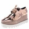 Best Pirce 🌟 Stella McCartney Metallic Rose Gold Faux Leather Elyse Star Platform Lace Up Derby Size 38 For 👩 Women 😍 -Stella McCartney Shop luxury women stella mccartney new shoes p249317 008