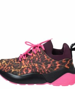 Best Sale ✔️ Stella McCartney Multicolor Leopard Print Fabric Eclypse Lace Up 👟 Sneakers Size 40 For 👩 Women ⭐ -Stella McCartney Shop luxury women stella mccartney new shoes p261098 003