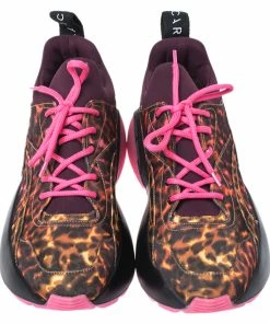 Best Sale ✔️ Stella McCartney Multicolor Leopard Print Fabric Eclypse Lace Up 👟 Sneakers Size 40 For 👩 Women ⭐ -Stella McCartney Shop luxury women stella mccartney new shoes p261098 005