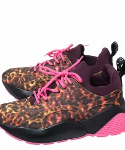 Best Sale ✔️ Stella McCartney Multicolor Leopard Print Fabric Eclypse Lace Up 👟 Sneakers Size 40 For 👩 Women ⭐ -Stella McCartney Shop luxury women stella mccartney new shoes p261098 007