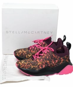 Best Sale ✔️ Stella McCartney Multicolor Leopard Print Fabric Eclypse Lace Up 👟 Sneakers Size 40 For 👩 Women ⭐ -Stella McCartney Shop luxury women stella mccartney new shoes p261098 008