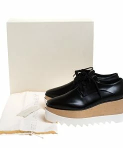 Promo ❤️ Stella McCartney Black Faux Leather Elyse Platform Derby Size 38 For 👩 Women 😉 -Stella McCartney Shop luxury women stella mccartney new shoes p261603 009