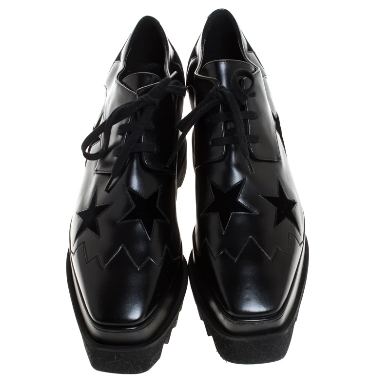 Best Pirce โ๏ธ Stella McCartney Black Faux Leather And Velvet Elyse Star Platform Lace Up Booties Size 40 For ๐ฉ Women ๐ฅฐ 5 Best Pirce โ๏ธ Stella McCartney Black Faux Leather And Velvet Elyse Star Platform Lace Up Booties Size 40 For ๐ฉ Women ๐ฅฐ - Image 3