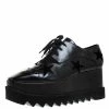 Best Pirce ✔️ Stella McCartney Black Faux Leather And Velvet Elyse Star Platform Lace Up Booties Size 40 For 👩 Women 🥰 -Stella McCartney Shop luxury women stella mccartney new shoes p267710 006