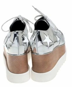Flash Sale 🎁 Stella McCartney Metallic Silver Faux Leather Elyse Star Platform Derby Size 41 For 👩 Women 😀 -Stella McCartney Shop luxury women stella mccartney new shoes p281231 1585135864 007