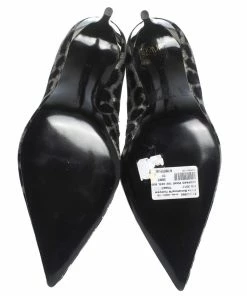 Deals 🥰 Stella McCartney Black Leopard Print Velvet Pointed Toe Ankle Booties Size 37 For 👩 Women 🔔 -Stella McCartney Shop luxury women stella mccartney new shoes p299914 002