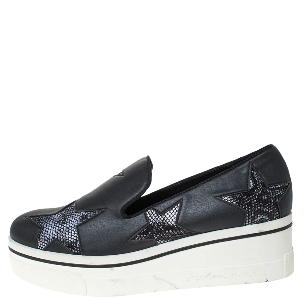 Coupon 💯 Stella McCartney Black Faux Leather Star Platform Slip On 👟 Sneakers Size 38 For 👩 Women 😉 4 Coupon 💯 Stella McCartney Black Faux Leather Star Platform Slip On 👟 Sneakers Size 38 For 👩 Women 😉 - Image 2