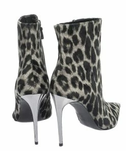 Best Sale 😉 Stella McCartney Black Leopard Print Velvet Pointed Toe Ankle Booties Size 39 For 👩 Women 🥰 -Stella McCartney Shop luxury women stella mccartney new shoes p299958 004