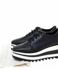 Best reviews of 😀 Stella McCartney Black Faux Leather Elyse Platform Lace Up 👟 Sneakers 40 For 👩 Women 🎁 -Stella McCartney Shop luxury women stella mccartney new shoes p301273 001