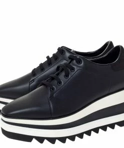 Best reviews of 😀 Stella McCartney Black Faux Leather Elyse Platform Lace Up 👟 Sneakers 40 For 👩 Women 🎁 -Stella McCartney Shop luxury women stella mccartney new shoes p301273 002