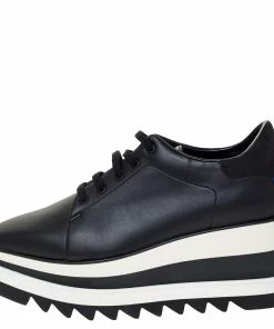Best reviews of 😀 Stella McCartney Black Faux Leather Elyse Platform Lace Up 👟 Sneakers 40 For 👩 Women 🎁 -Stella McCartney Shop luxury women stella mccartney new shoes p301273 004