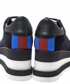 Hot Sale 😉 Stella McCartney Black Velet Elyse Platform Lace Up 👟 Sneakers Size 39.5 For 👩 Women 😀 -Stella McCartney Shop luxury women stella mccartney new shoes p301331 003 scaled