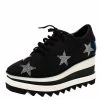 Top 10 ⌛ Stella McCartney Black Faux Suede Elyse Platform Lace Up 👟 Sneakers Size 36 For 👩 Women 🛒 -Stella McCartney Shop luxury women stella mccartney new shoes p312600 002