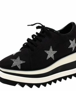 Top 10 ⌛ Stella McCartney Black Faux Suede Elyse Platform Lace Up 👟 Sneakers Size 36 For 👩 Women 🛒