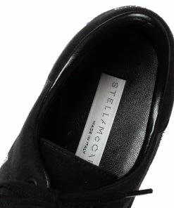 Top 10 ⌛ Stella McCartney Black Faux Suede Elyse Platform Lace Up 👟 Sneakers Size 36 For 👩 Women 🛒 -Stella McCartney Shop luxury women stella mccartney new shoes p312600 006