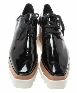 Best reviews of 🔥 Stella McCartney Black Faux Patent Leather Elyse Platform Derby 👟 Sneakers Size 40 For 👩 Women 👍 -Stella McCartney Shop luxury women stella mccartney new shoes p326801 005